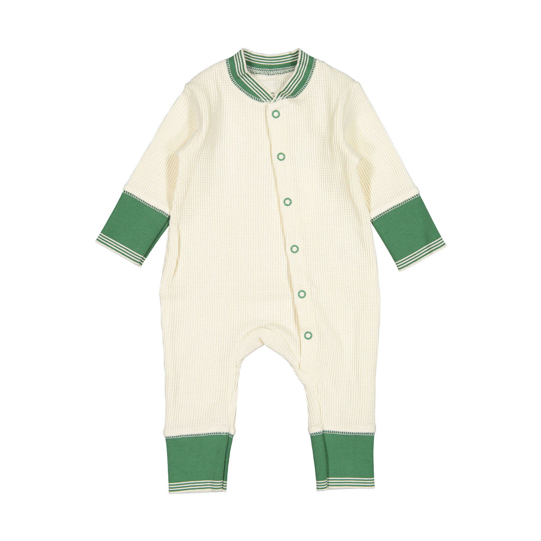 Fin and Vince Milk-Fern Retro Cuff Solid Waffle Long John