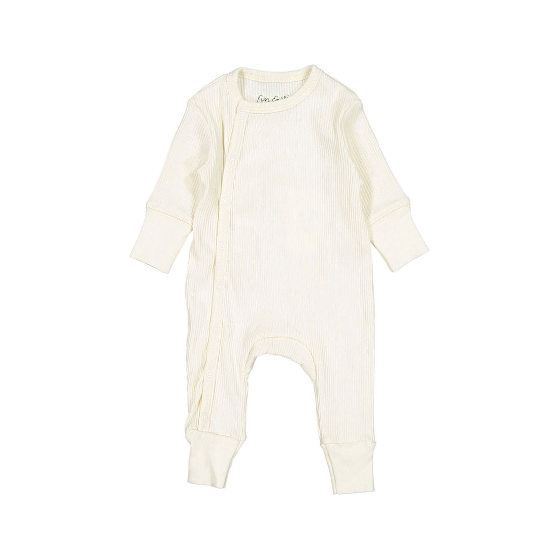 Fin and Vince Milk Solid Ribbed Wrap One Piece
