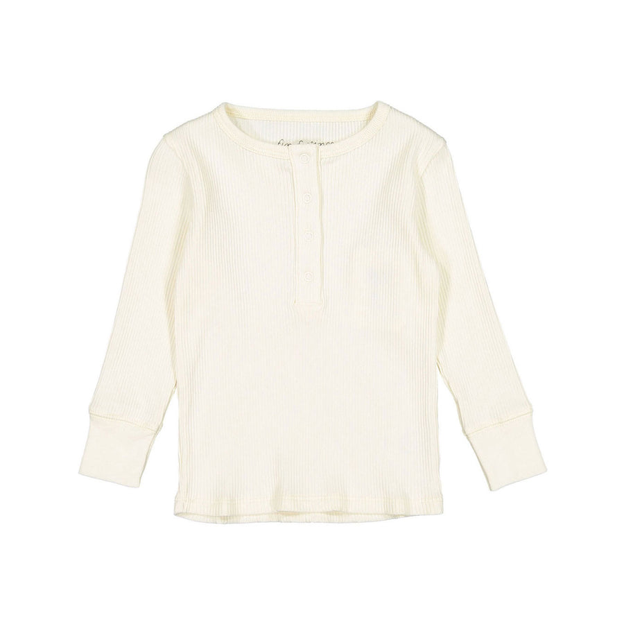 Fin and Vince Milk Solid Ribbed Snap Top
