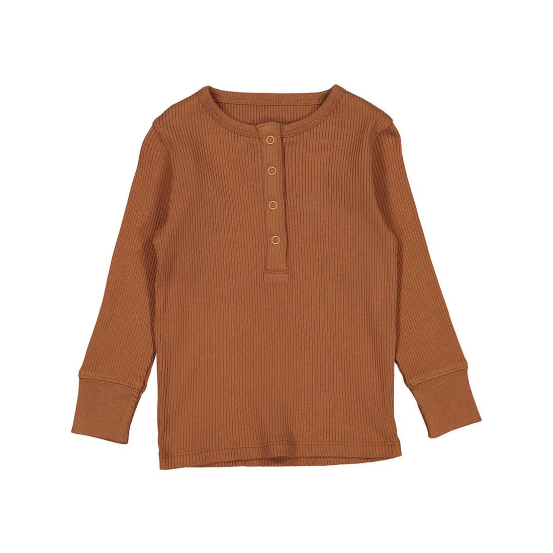 Fin and Vince Hazelnut Solid Ribbed Snap Top