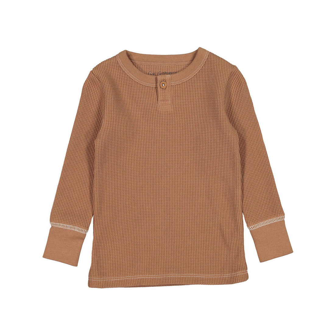 Fin and Vince Cinnamon Solid Waffle Henley Top