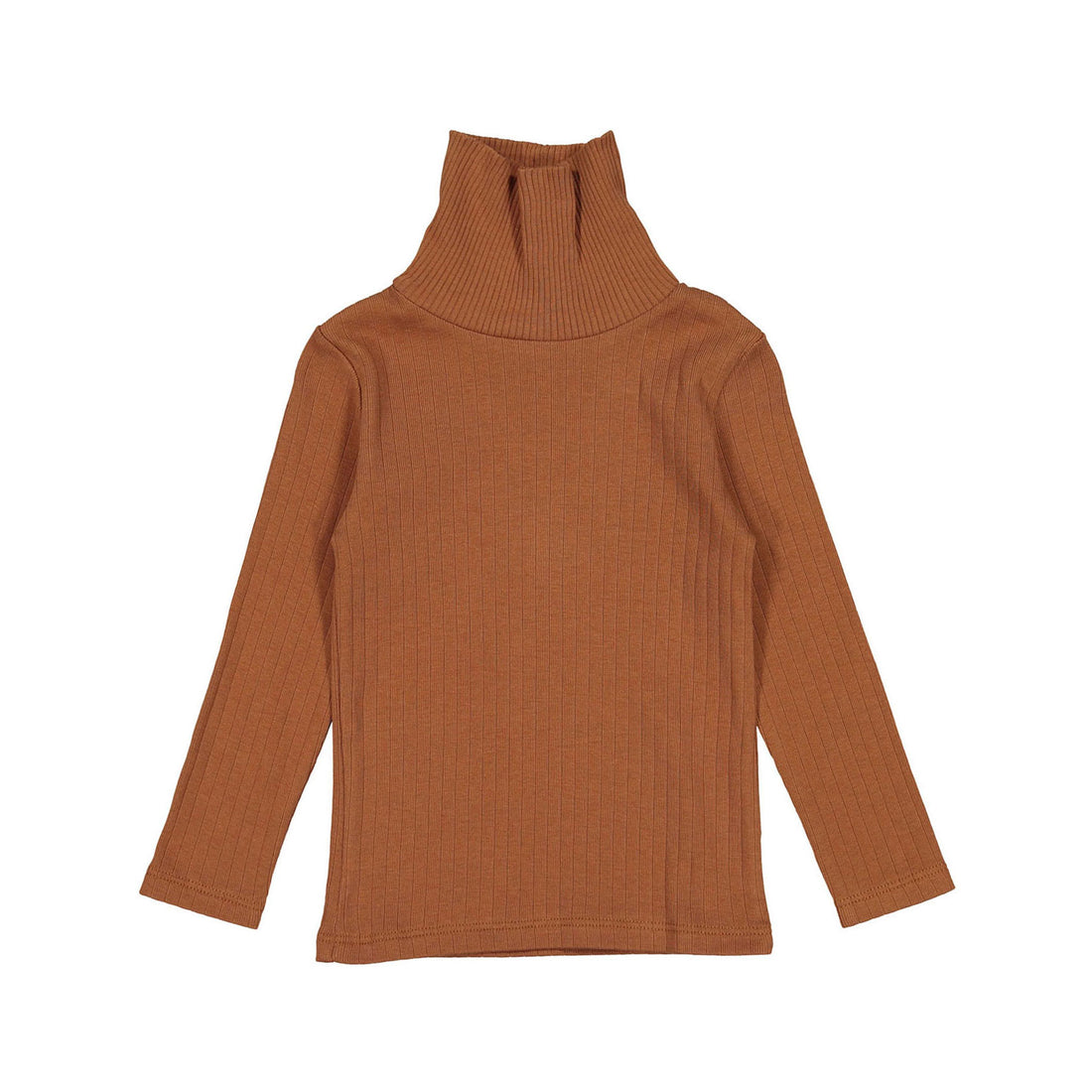 Fin and Vince Hazelnut Solid Ribbed Turtleneck