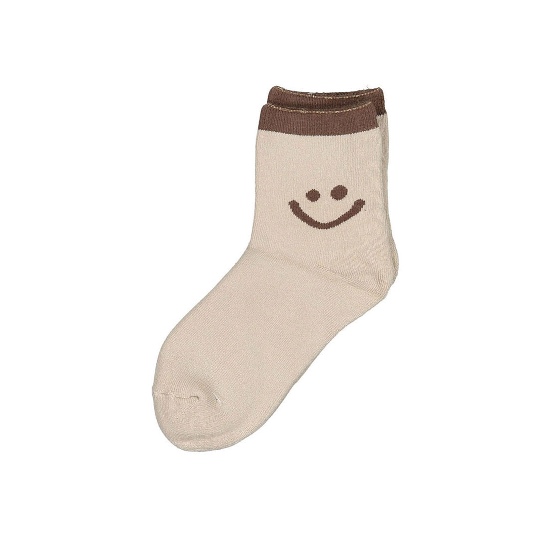 Delfina Taupe Smiley Face Socks