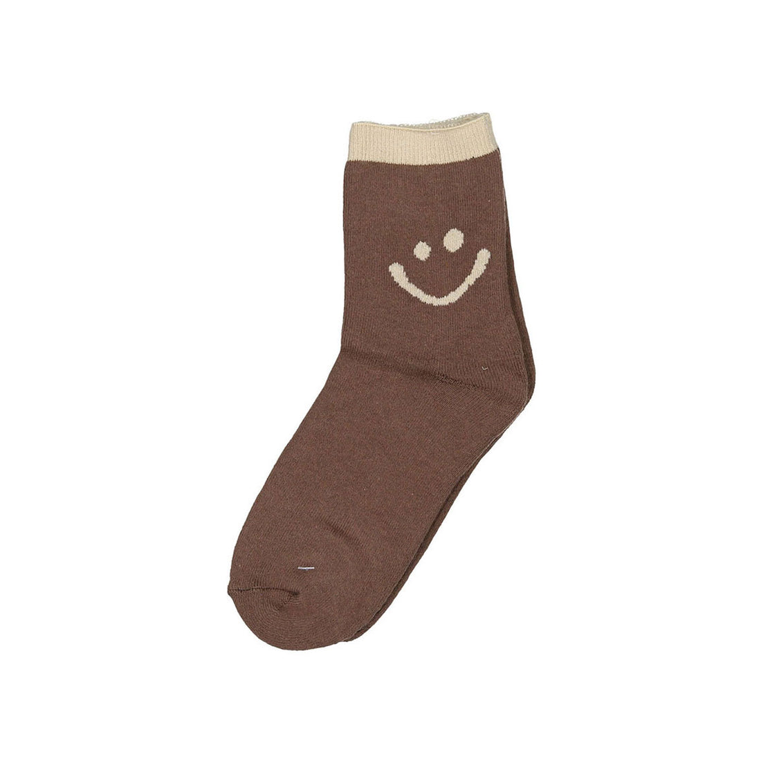 Delfina Dark Brown Smiley Face Socks