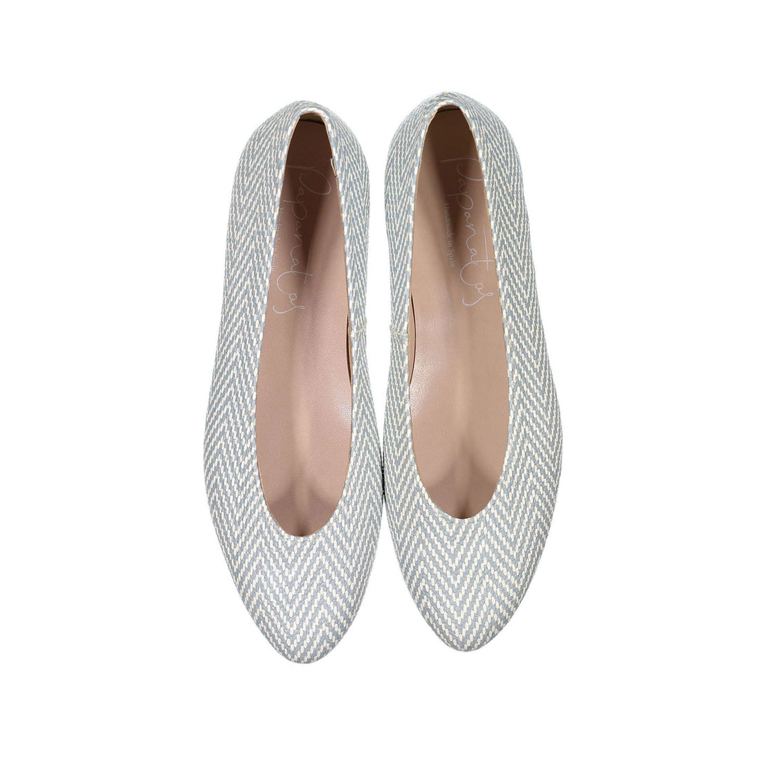 Papanatas Blue Herringbone Linen Flat