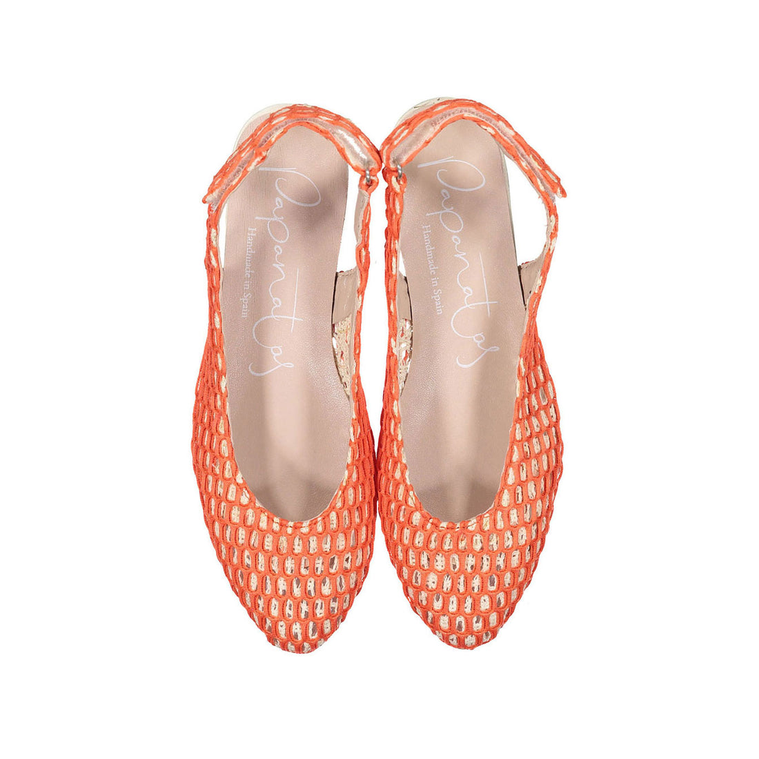 Papanatas Orange Leather Cutout Slingback Shoe