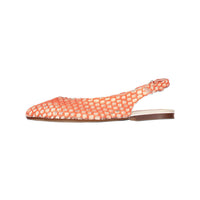 Papanatas Orange Leather Cutout Slingback Shoe