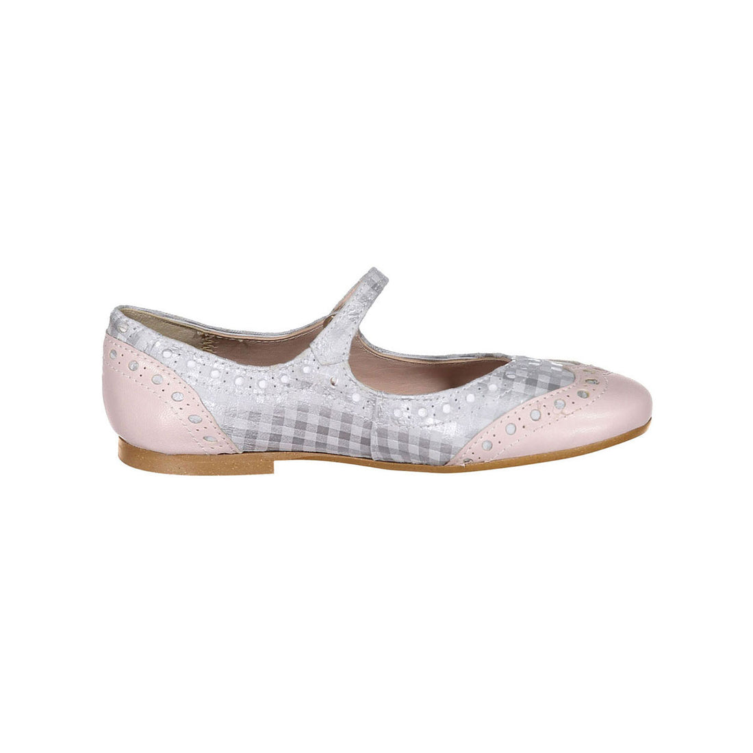 Papanatas White Gingham Wingtip Mary Janes