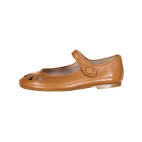Papanatas Cognac Leather Petal Mary Janes