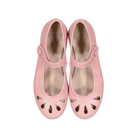 Papanatas Rose Leather Petal Mary Janes