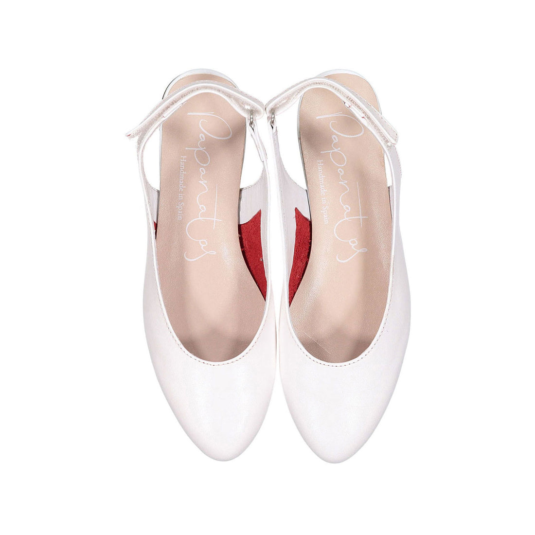 Papanatas White Stitch Detail Slingback Shoe