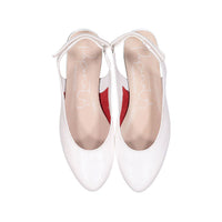 Papanatas White Stitch Detail Slingback Shoe