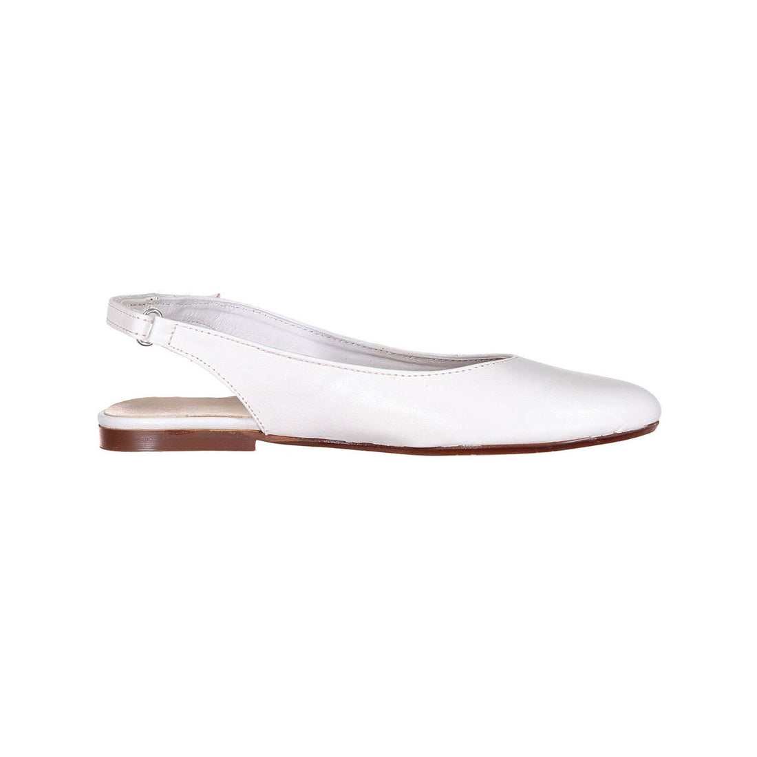 Papanatas White Stitch Detail Slingback Shoe