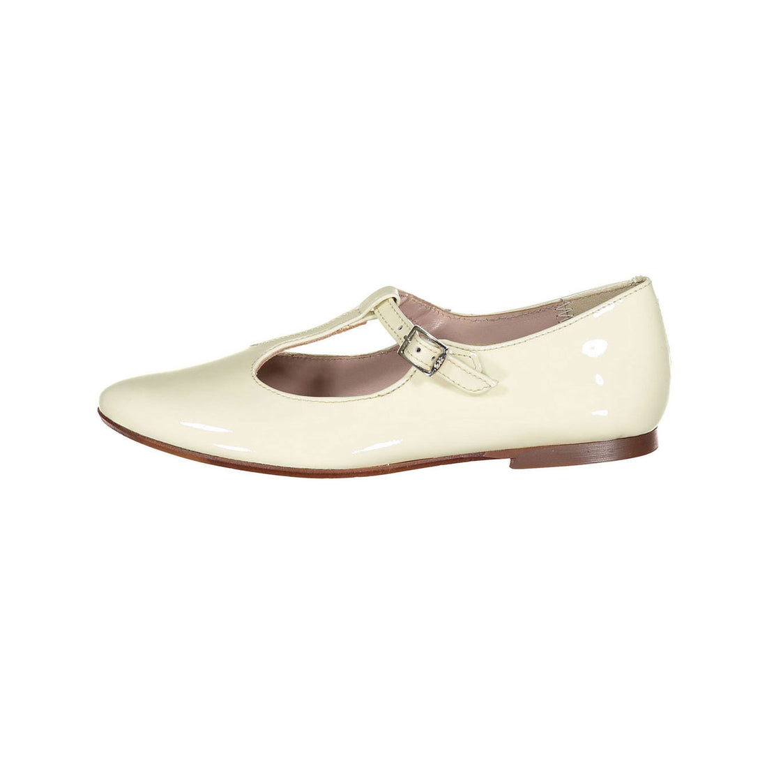 Papanatas Ivory Patent T-strap Shoe
