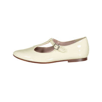 Papanatas Ivory Patent T-strap Shoe