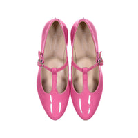 Papanatas Fuchsia Patent T-strap Shoe
