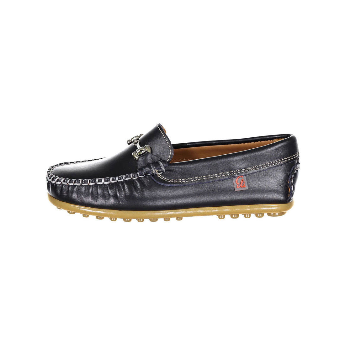 Papanatas Navy Leather Chain Loafers