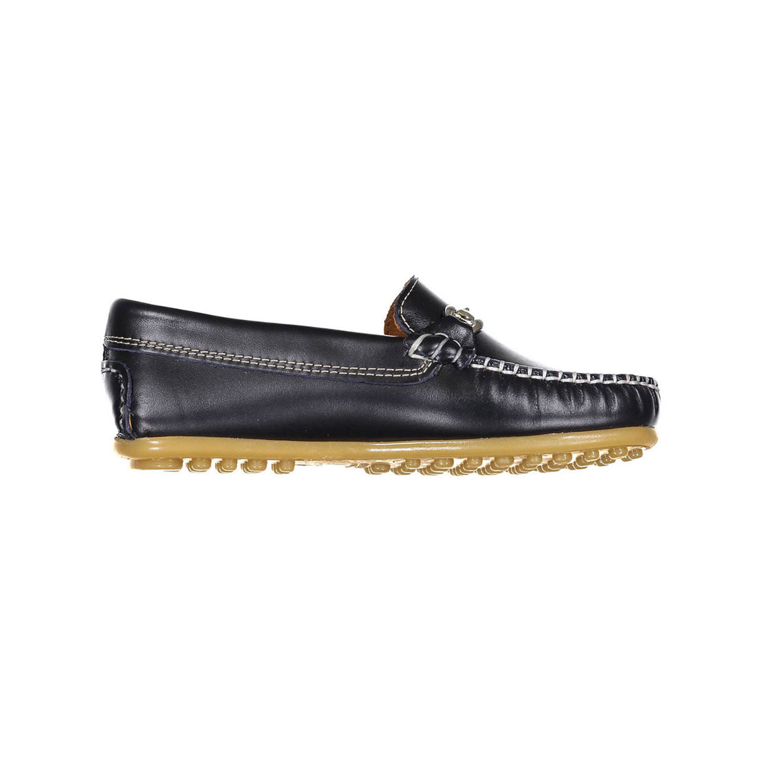 Papanatas Navy Leather Chain Loafers