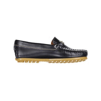 Papanatas Navy Leather Chain Loafers