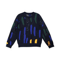 JNBY Black Multi Stripes Round Sweater