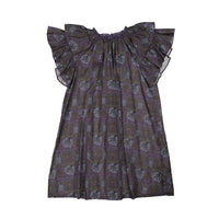 JNBY Purple Print Short Sleeve Maxi Dress