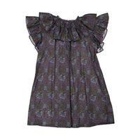 JNBY Purple Print Short Sleeve Maxi Dress