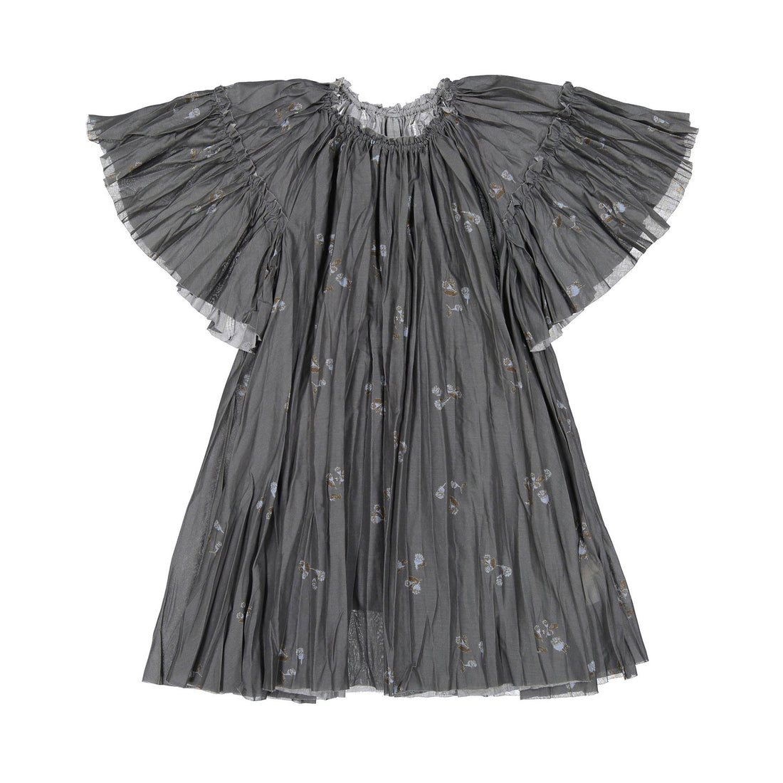 JNBY Black Floral Bell Sleeve Dress