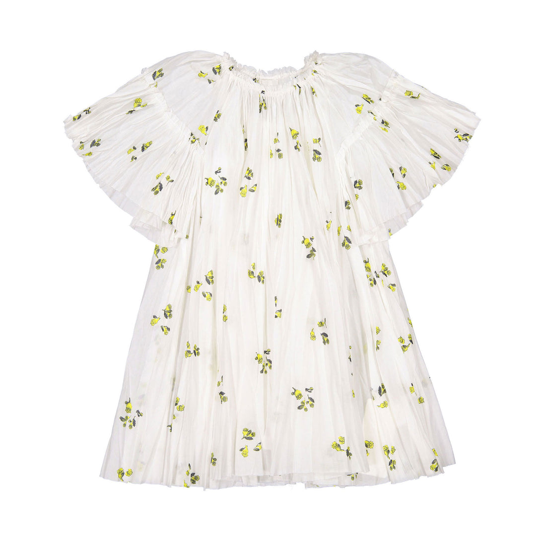 JNBY White Floral Bell Sleeve Dress