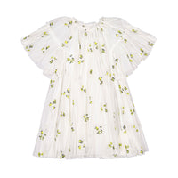 JNBY White Floral Bell Sleeve Dress