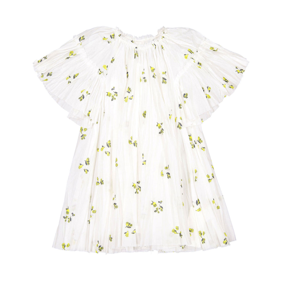 JNBY White Floral Bell Sleeve Dress