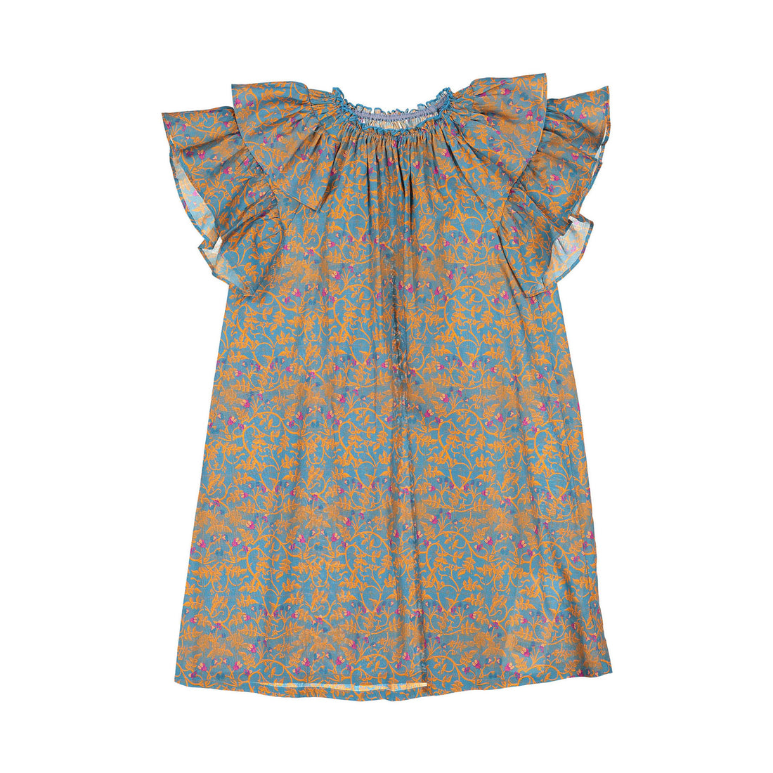 JNBY Blue Print Short Sleeve Maxi Dress