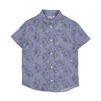 Boys and Arrows Chambray Flower Short Sleeve Shirt