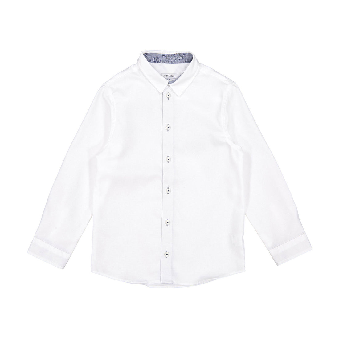Boys and Arrows White Chambray Flower Long Sleeve Shirt