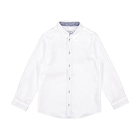 Boys and Arrows White Chambray Flower Long Sleeve Shirt