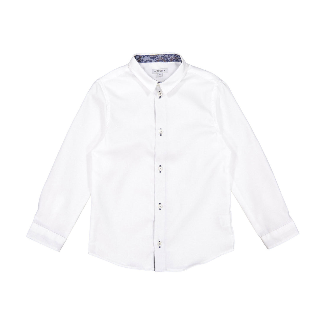 Boys and Arrows White Slate Blue Flower Long Sleeve Shir