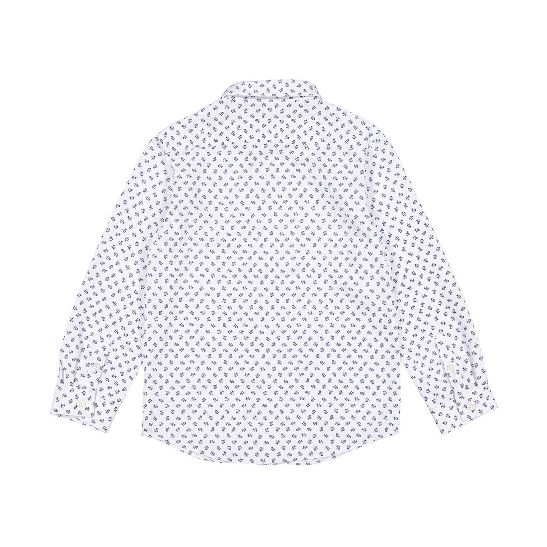 Boys and Arrows White Mini Flowers Long Sleeve Shirt