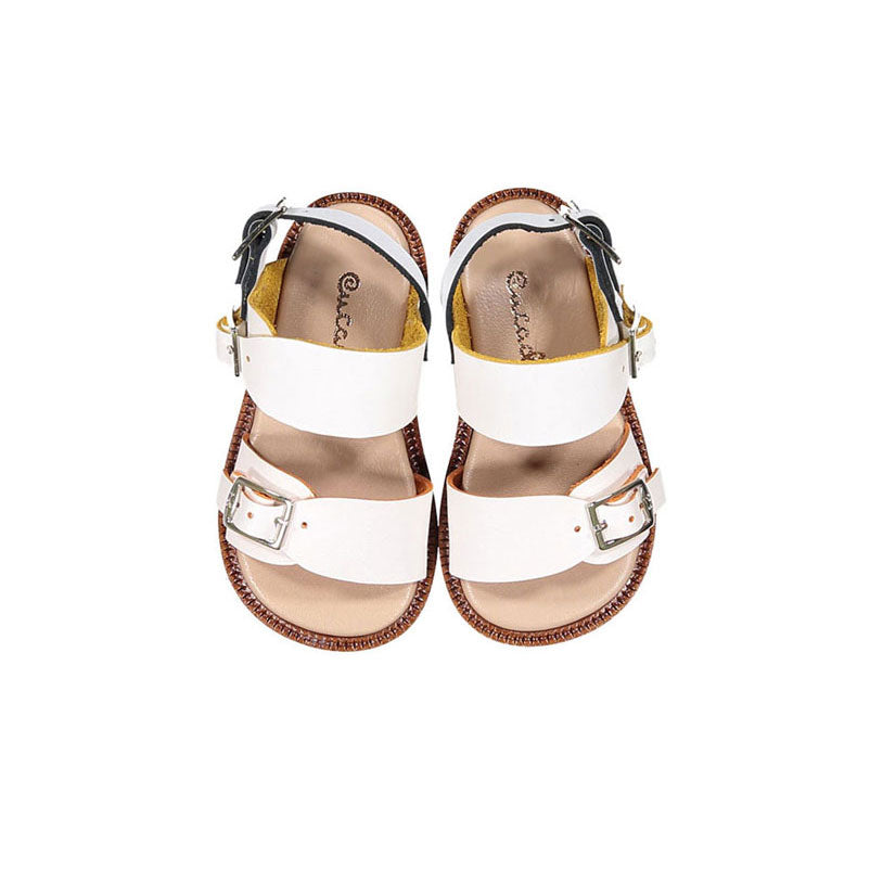 Papanatas White Colorful Inside Buckle Sandal
