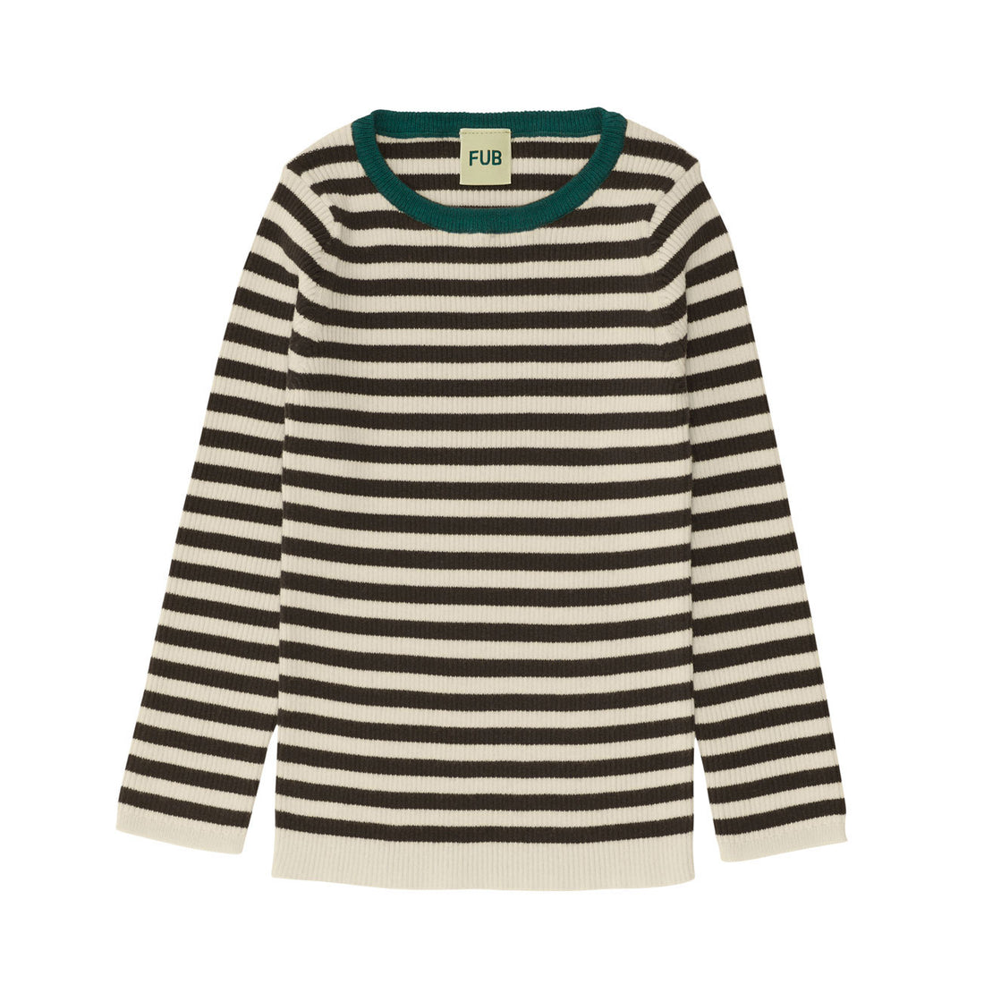 Fub Ecru/Chocolat Striped Rib Blouse