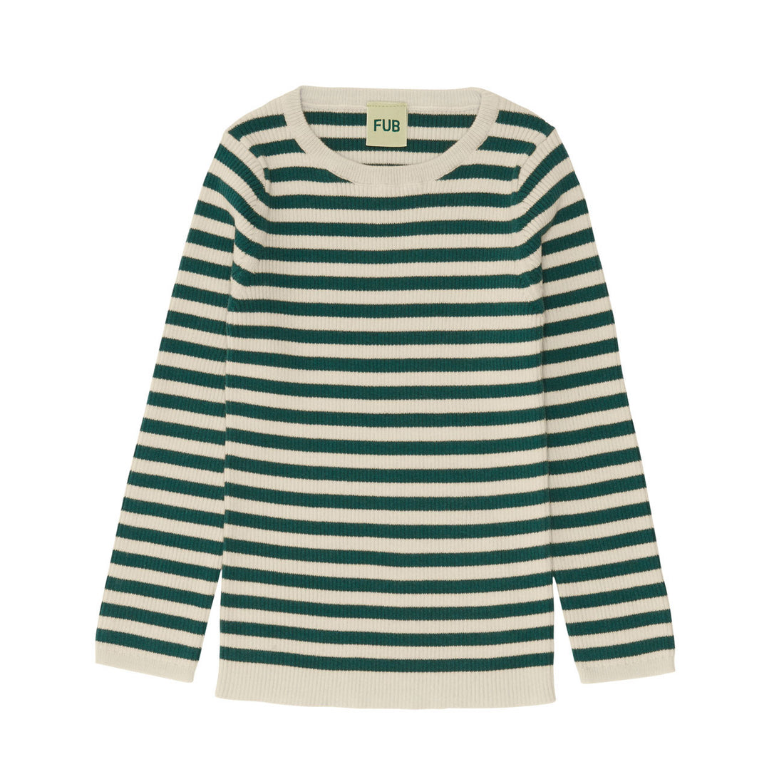 Fub Ecru/Green Striped Rib Blouse