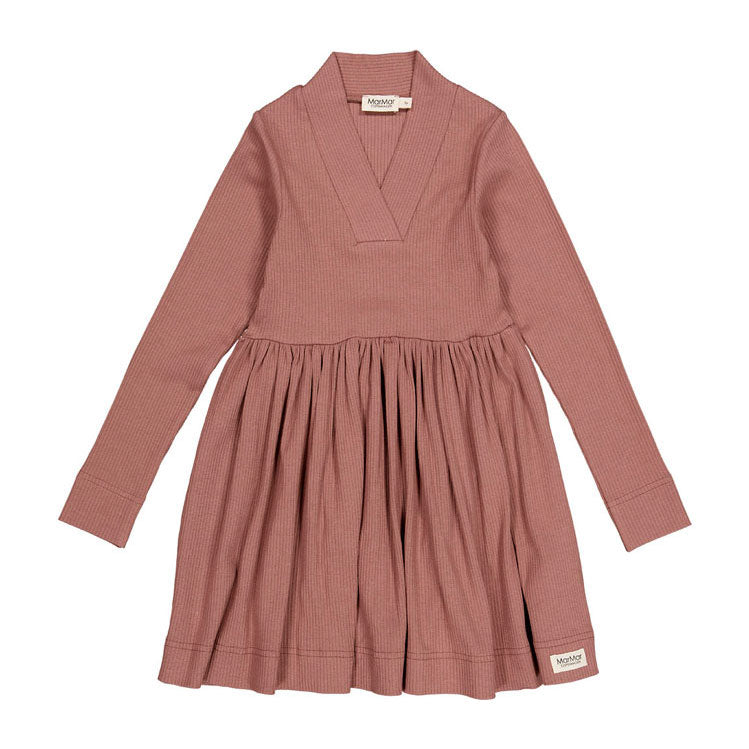 MarMar Copenhagen Madeira Rose Ribbed V Neck Dress
