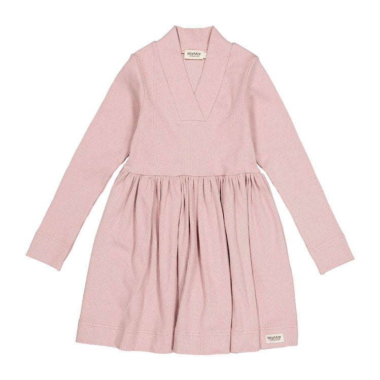 MarMar Copenhagen Light Plum Ribbed V Neck Dress