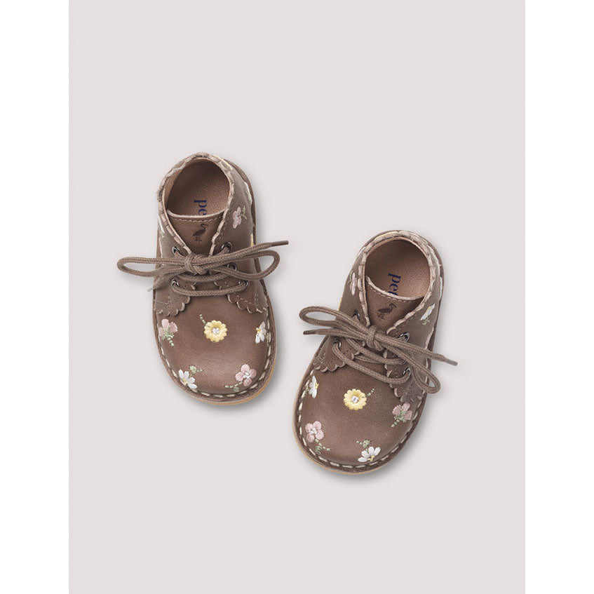 Petit Nord Taupe Uniqua Flower Scallop Boot