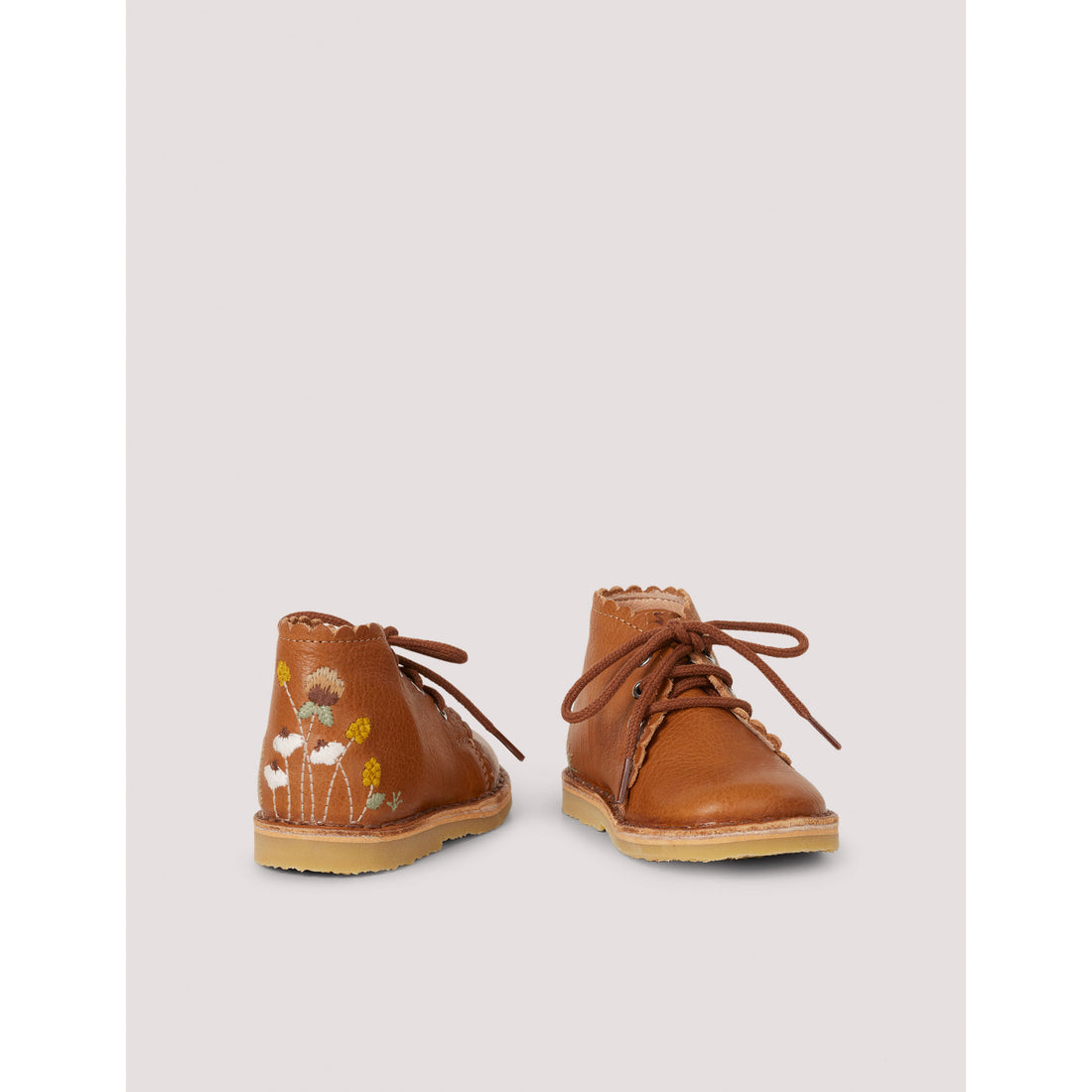 Petit Nord Cognac Wildflower Scallop Boot