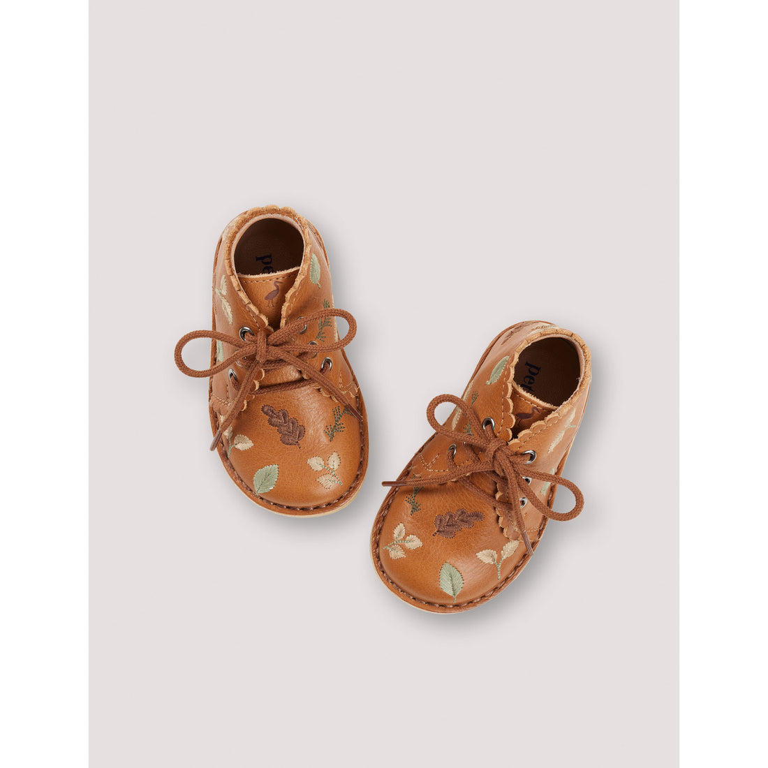 Petit Nord Cognac Autumn Leaves Scallop Boot