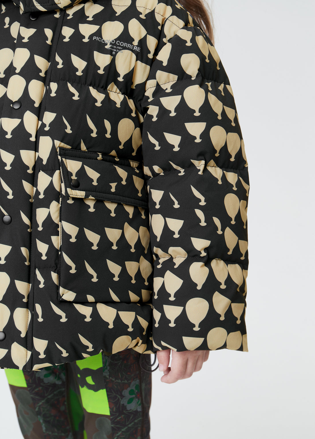 JNBY Black Multi Allover Print Down Jacket