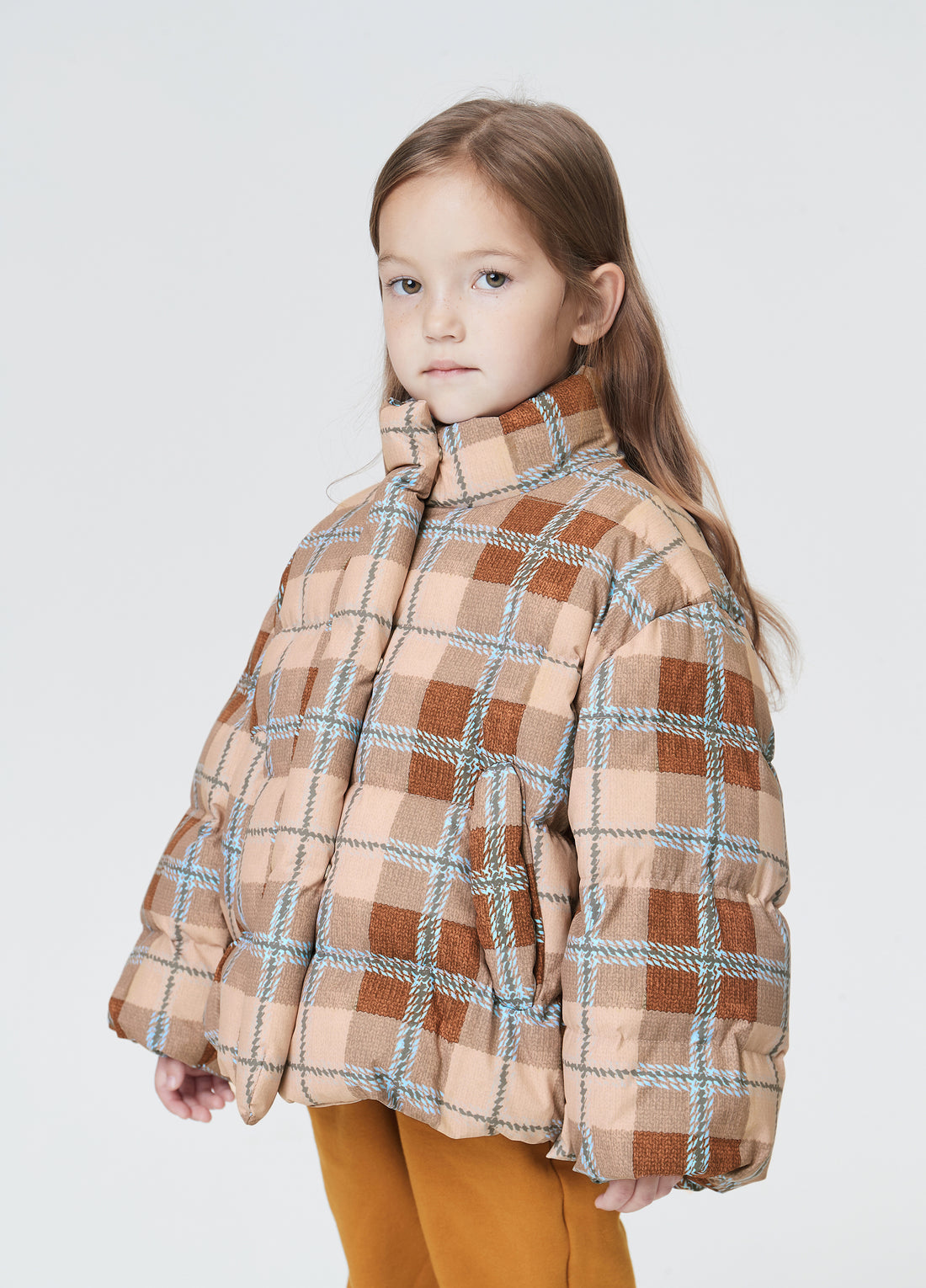 JNBY Beige Plaid Down Coat