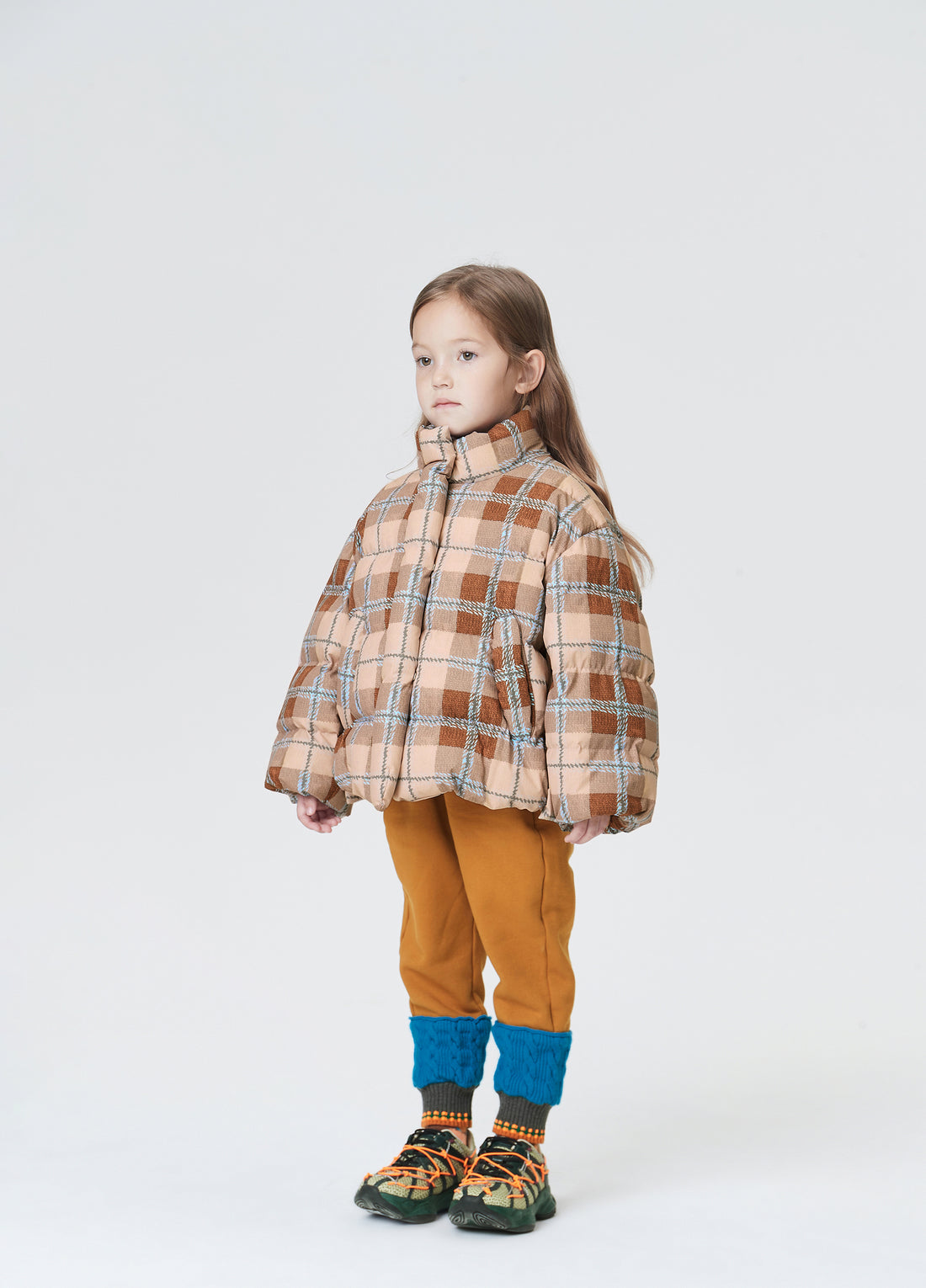 JNBY Beige Plaid Down Coat