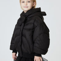 JNBY Black Down Coat Bear Hoodie