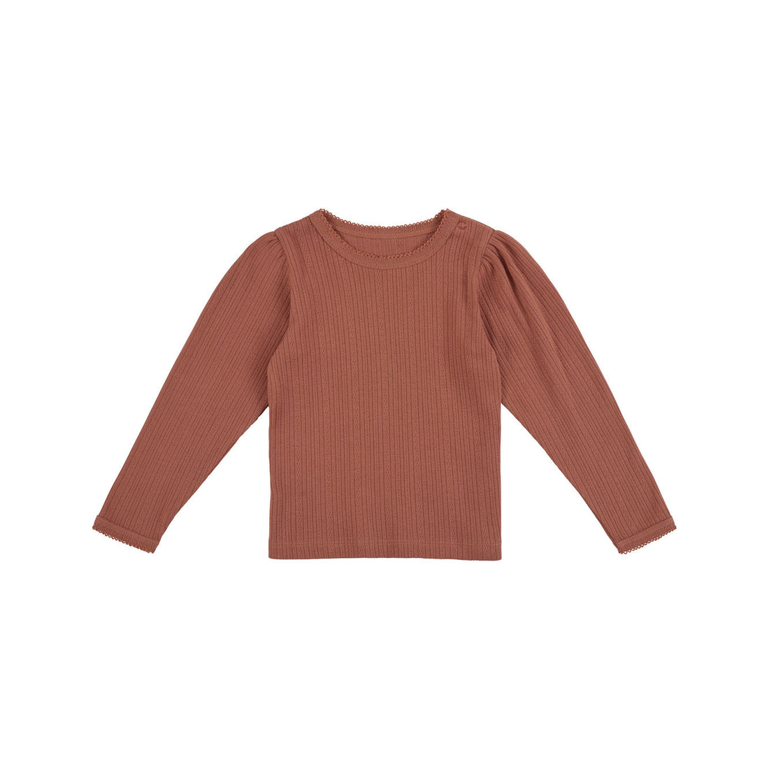 Little Cotton Clothes Copper Pointelle Long Sleeve Organic Tee