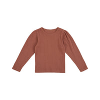 Little Cotton Clothes Copper Pointelle Long Sleeve Organic Tee